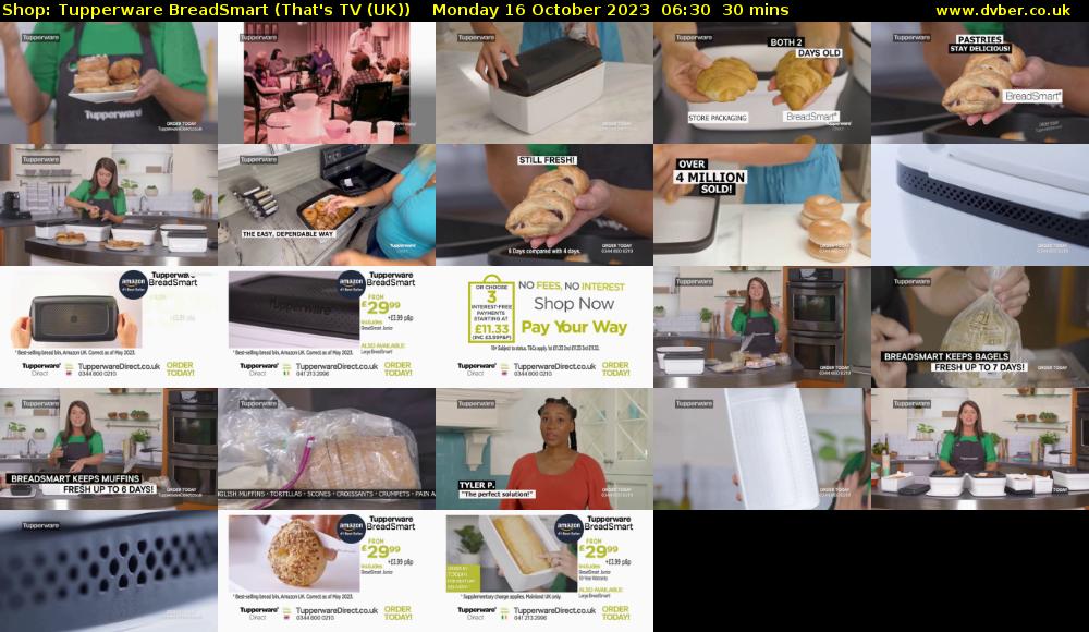 Shop: Tupperware BreadSmart (That's TV (UK)) Monday 16 October 2023 06:30 - 07:00