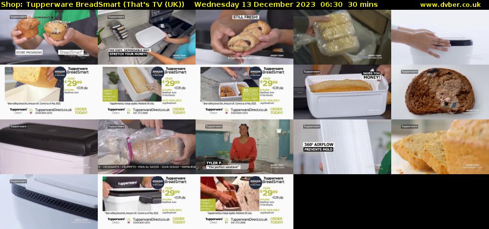 Shop: Tupperware BreadSmart (That's TV (UK)) Wednesday 13 December 2023 06:30 - 07:00