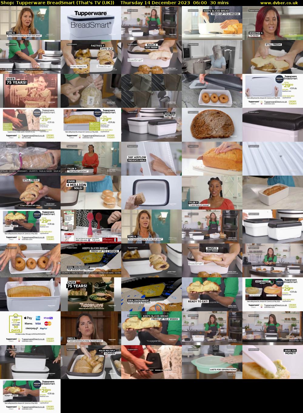 Shop: Tupperware BreadSmart (That's TV (UK)) Thursday 14 December 2023 06:00 - 06:30