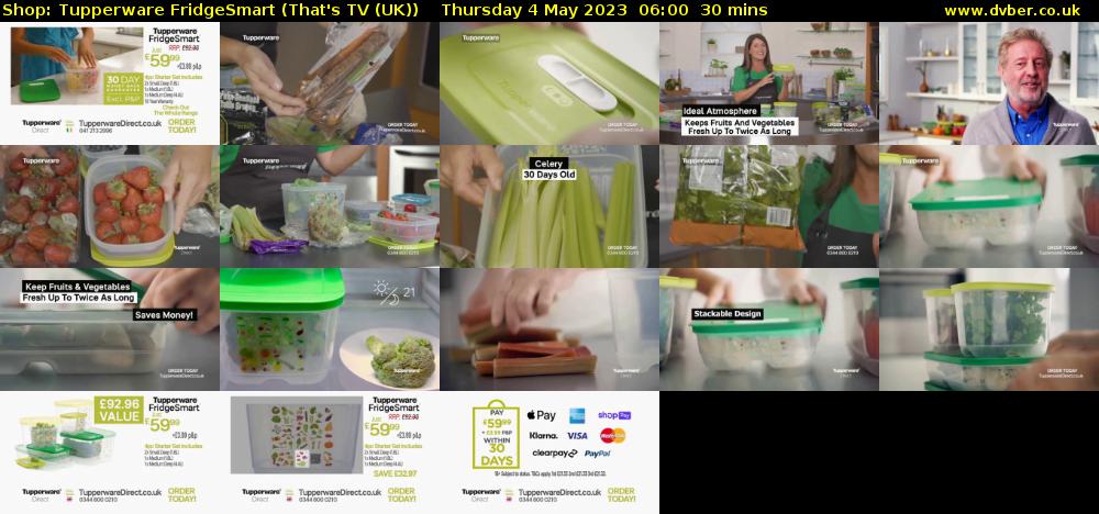 Shop: Tupperware FridgeSmart (That's TV (UK)) Thursday 4 May 2023 06:00 - 06:30