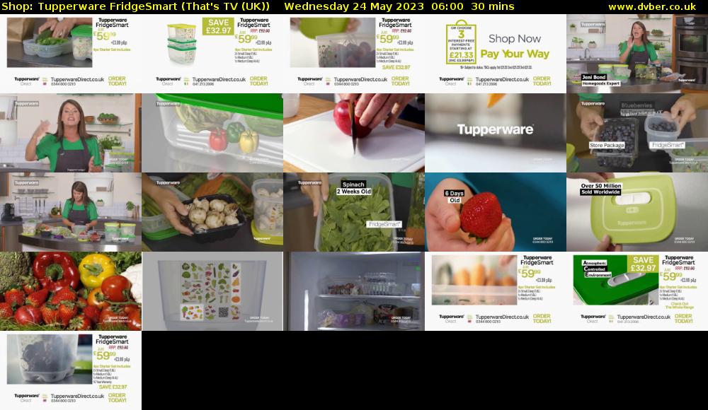 Shop: Tupperware FridgeSmart (That's TV (UK)) Wednesday 24 May 2023 06:00 - 06:30