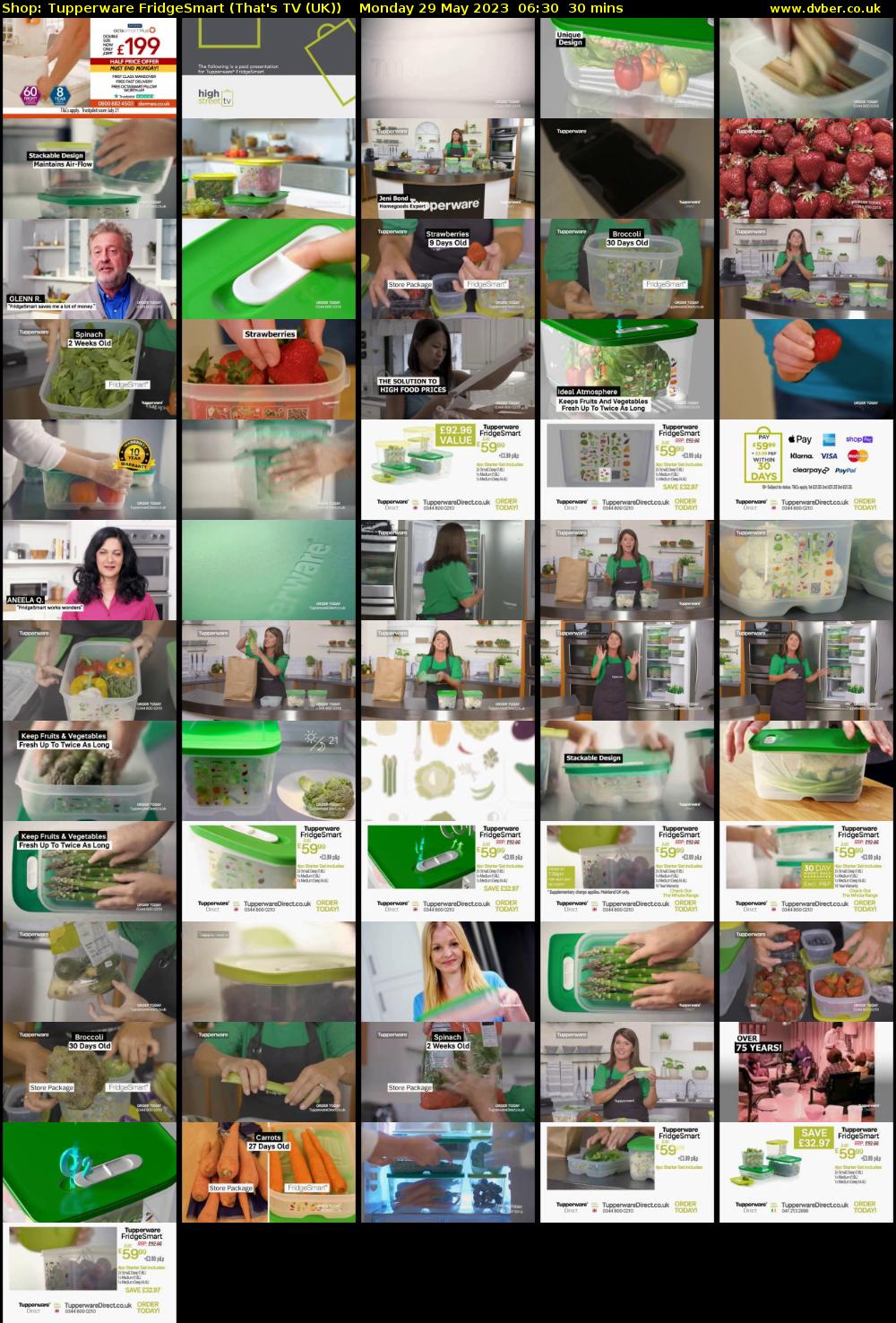 Shop: Tupperware FridgeSmart (That's TV (UK)) Monday 29 May 2023 06:30 - 07:00