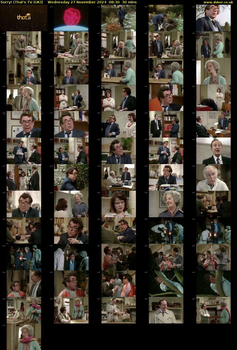 Sorry! (That's TV (UK)) Wednesday 27 November 2024 08:30 - 09:00