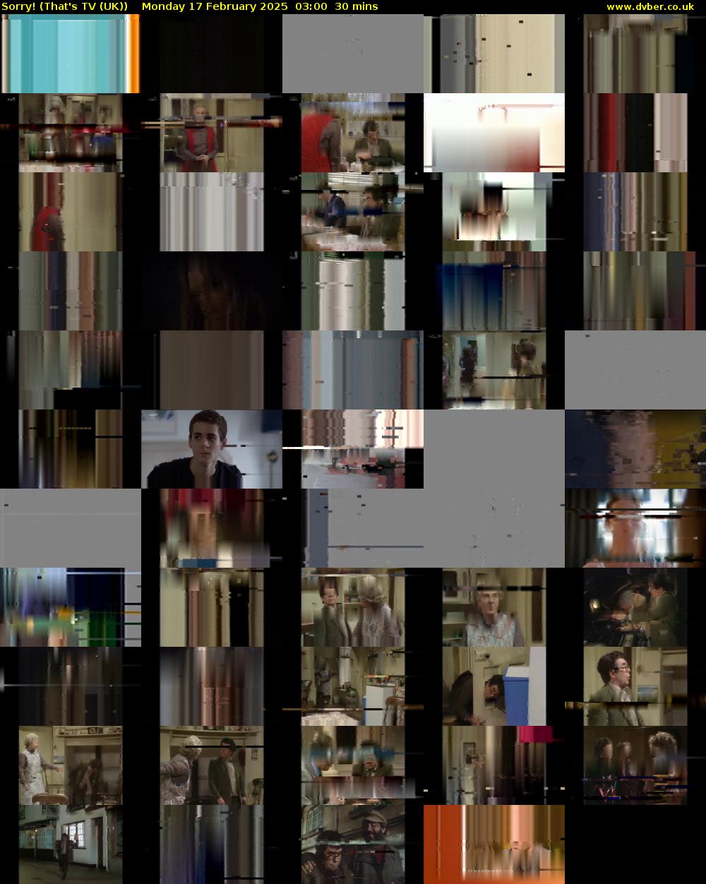 Sorry! (That's TV (UK)) Monday 17 February 2025 03:00 - 03:30
