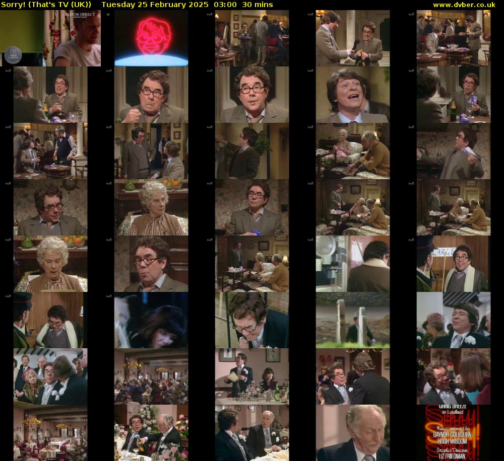Sorry! (That's TV (UK)) Tuesday 25 February 2025 03:00 - 03:30