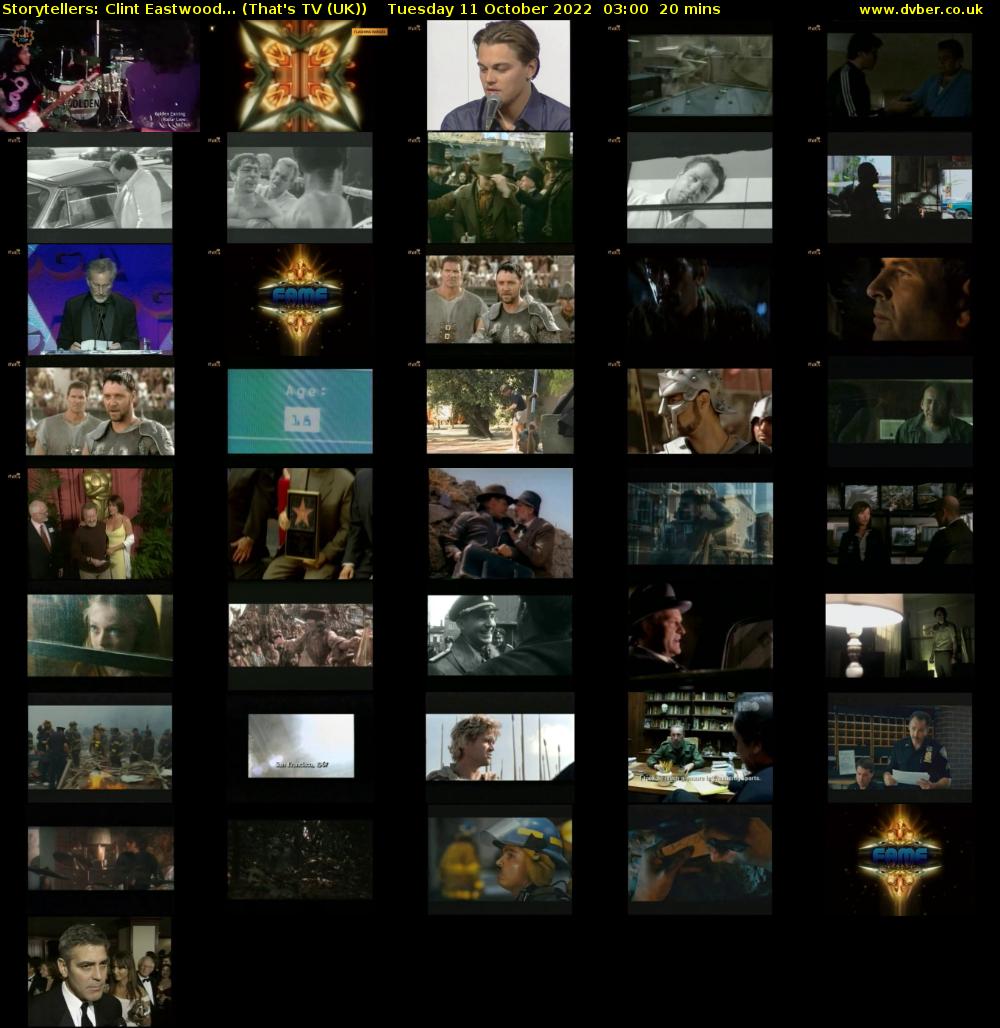 Storytellers: Clint Eastwood... (That's TV (UK)) Tuesday 11 October 2022 03:00 - 03:20