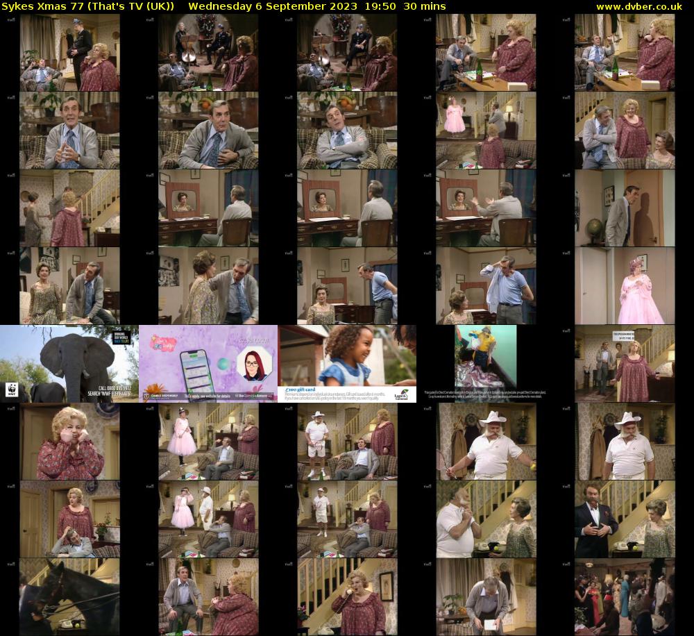 Sykes Xmas 77 (That's TV (UK)) Wednesday 6 September 2023 19:50 - 20:20
