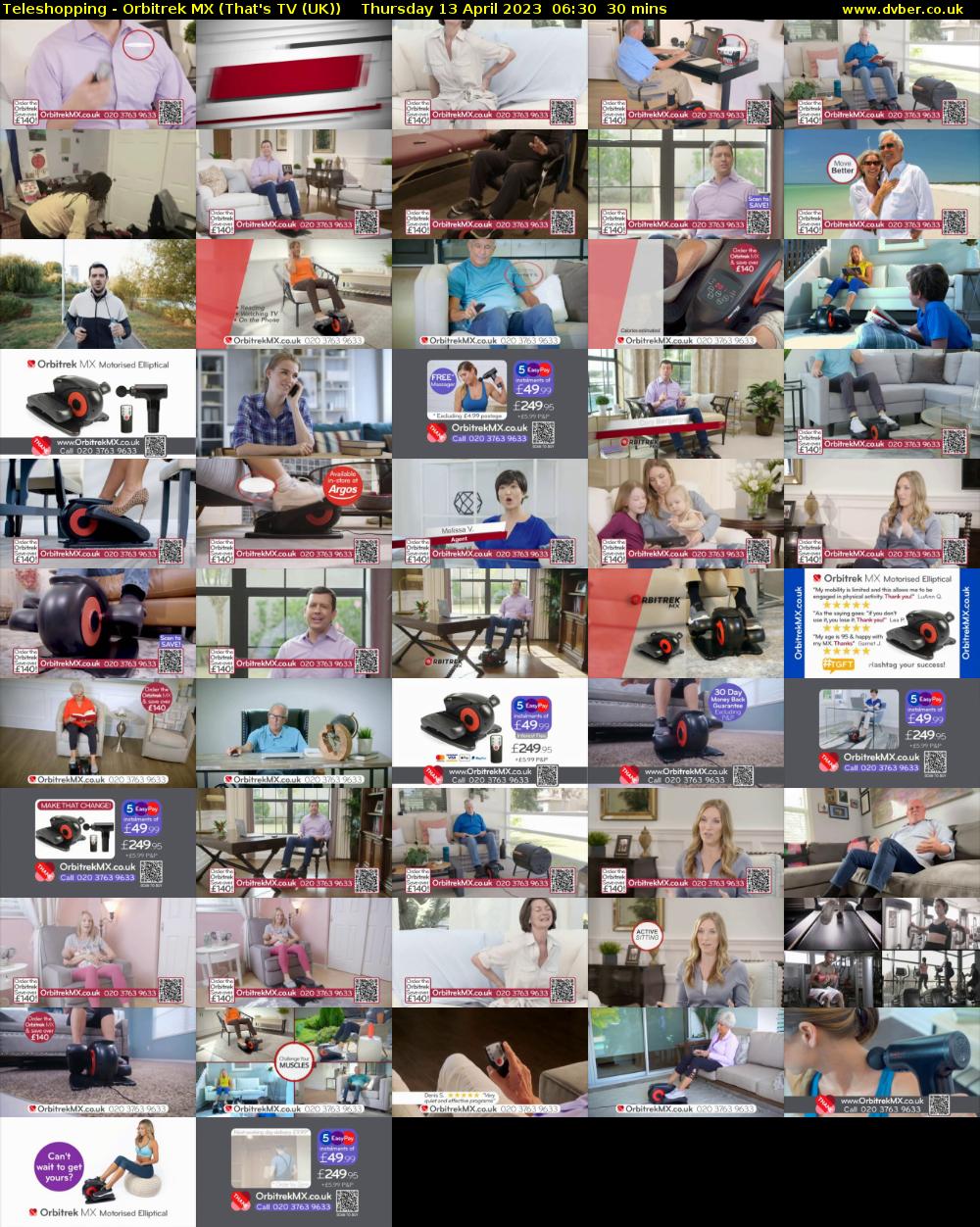 Teleshopping - Orbitrek MX (That's TV (UK)) Thursday 13 April 2023 06:30 - 07:00