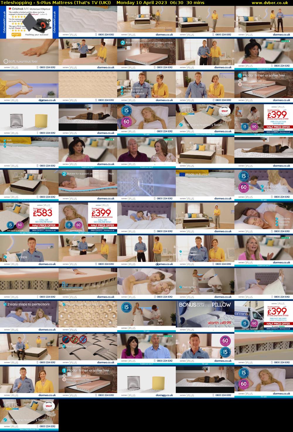 Teleshopping - S-Plus Mattress (That's TV (UK)) Monday 10 April 2023 06:30 - 07:00