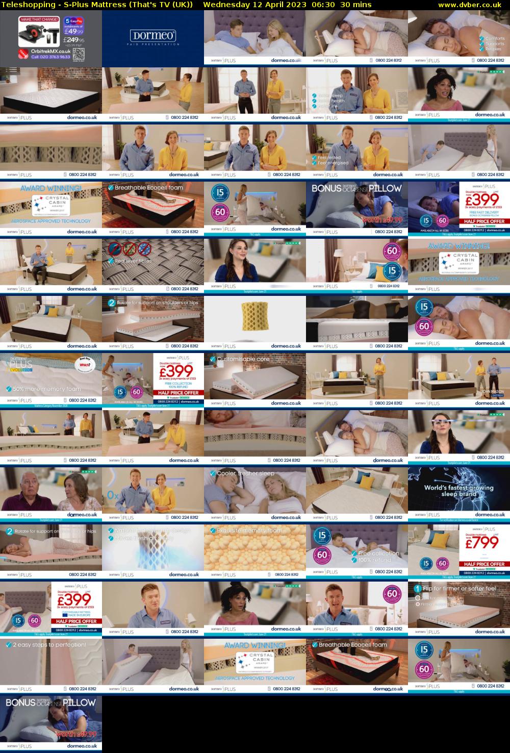 Teleshopping - S-Plus Mattress (That's TV (UK)) Wednesday 12 April 2023 06:30 - 07:00