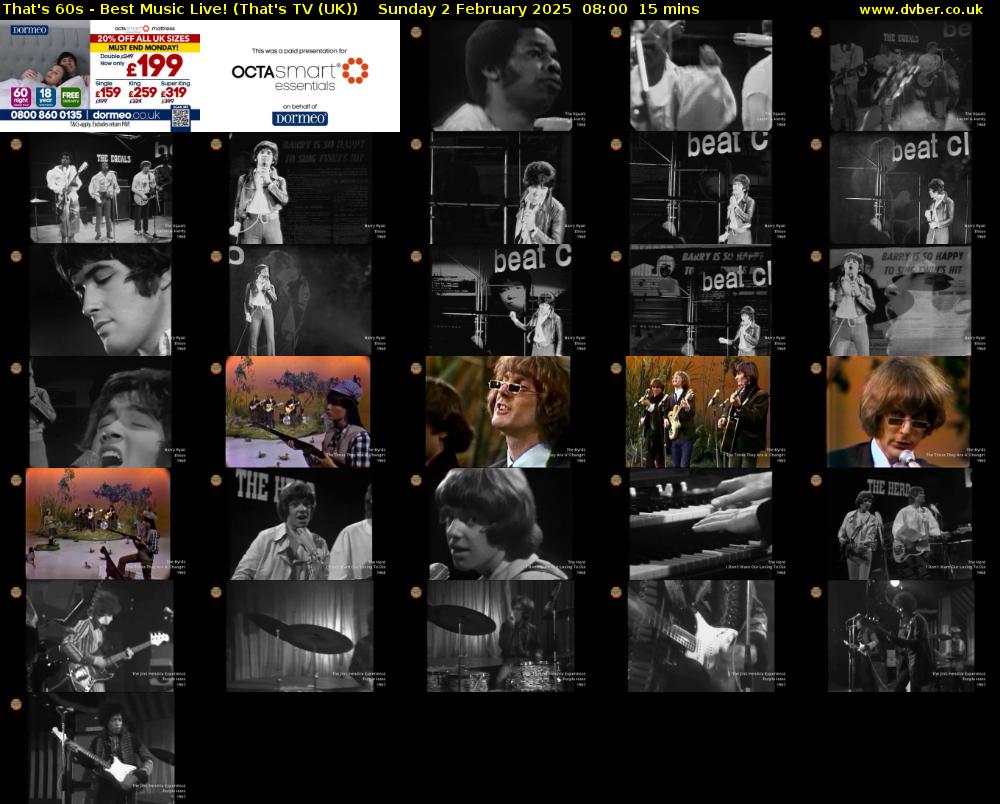 That's 60s - Best Music Live! (That's TV (UK)) Sunday 2 February 2025 08:00 - 08:15