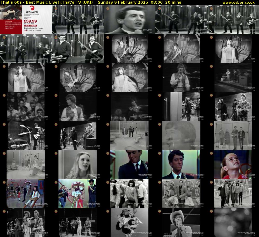 That's 60s - Best Music Live! (That's TV (UK)) Sunday 9 February 2025 08:00 - 08:20