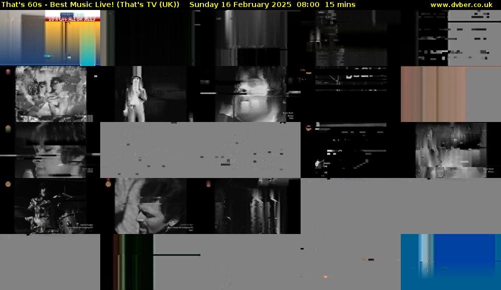 That's 60s - Best Music Live! (That's TV (UK)) Sunday 16 February 2025 08:00 - 08:15