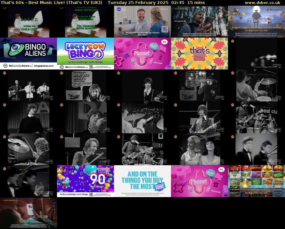 That's 60s - Best Music Live! (That's TV (UK)) Tuesday 25 February 2025 02:45 - 03:00