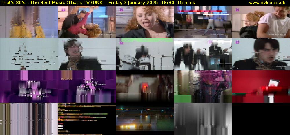 That's 80's - The Best Music (That's TV (UK)) Friday 3 January 2025 18:30 - 18:45