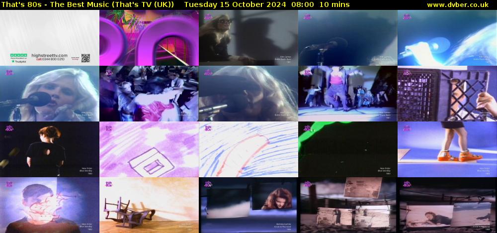 That's 80s - The Best Music (That's TV (UK)) Tuesday 15 October 2024 08:00 - 08:10