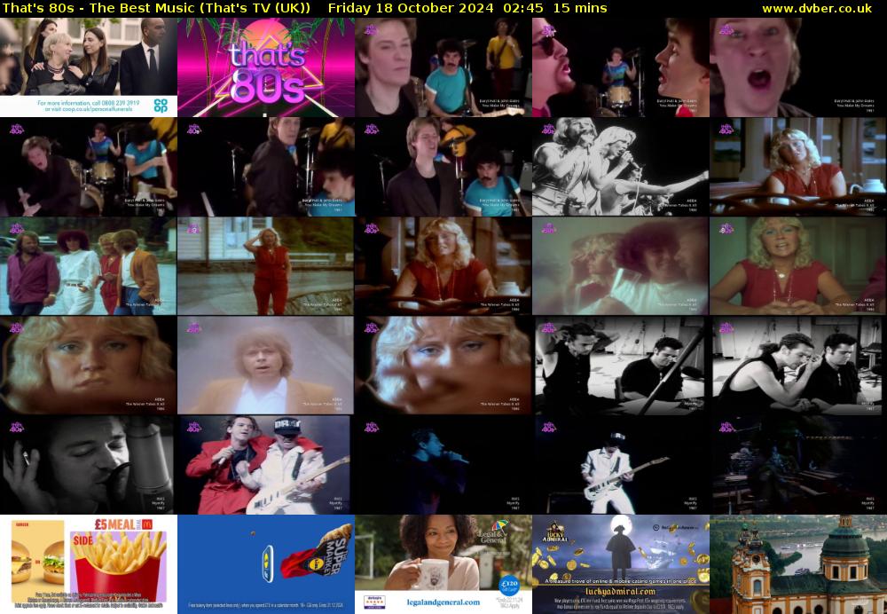 That's 80s - The Best Music (That's TV (UK)) Friday 18 October 2024 02:45 - 03:00