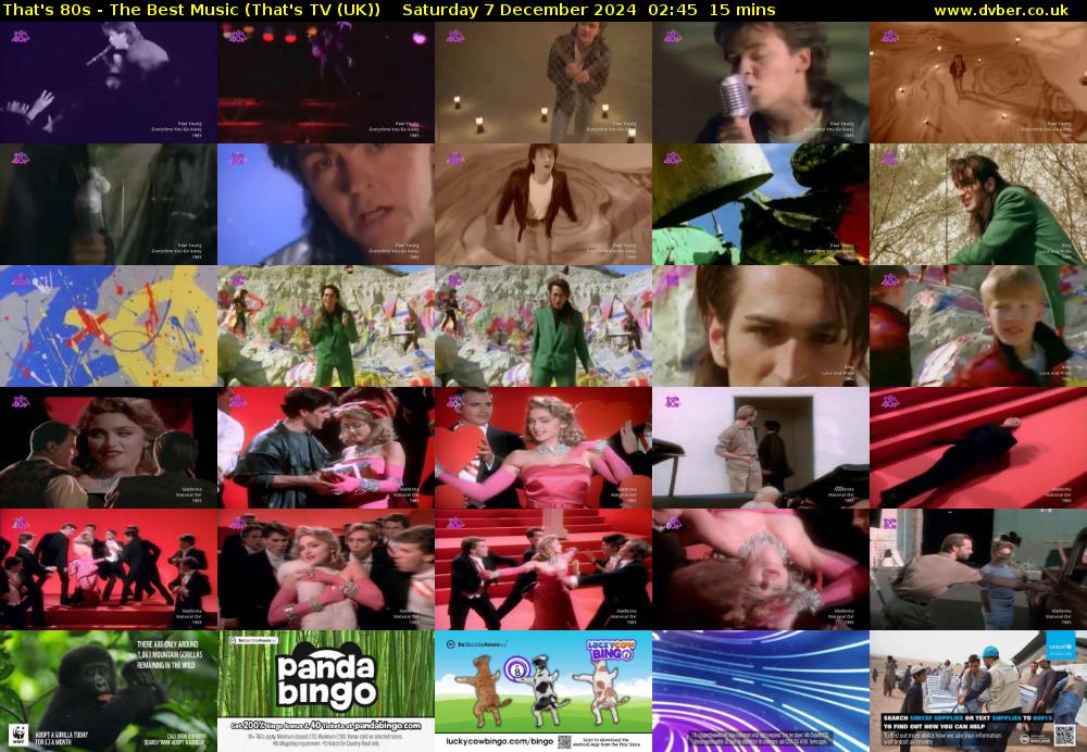 That's 80s - The Best Music (That's TV (UK)) Saturday 7 December 2024 02:45 - 03:00