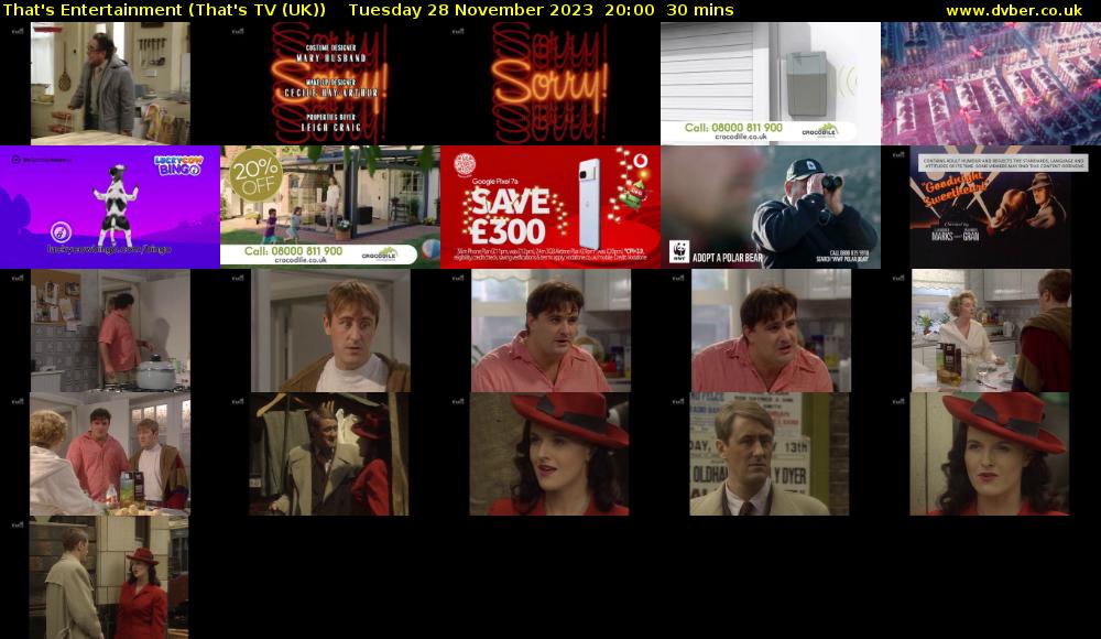 That's Entertainment (That's TV (UK)) Tuesday 28 November 2023 20:00 - 20:30
