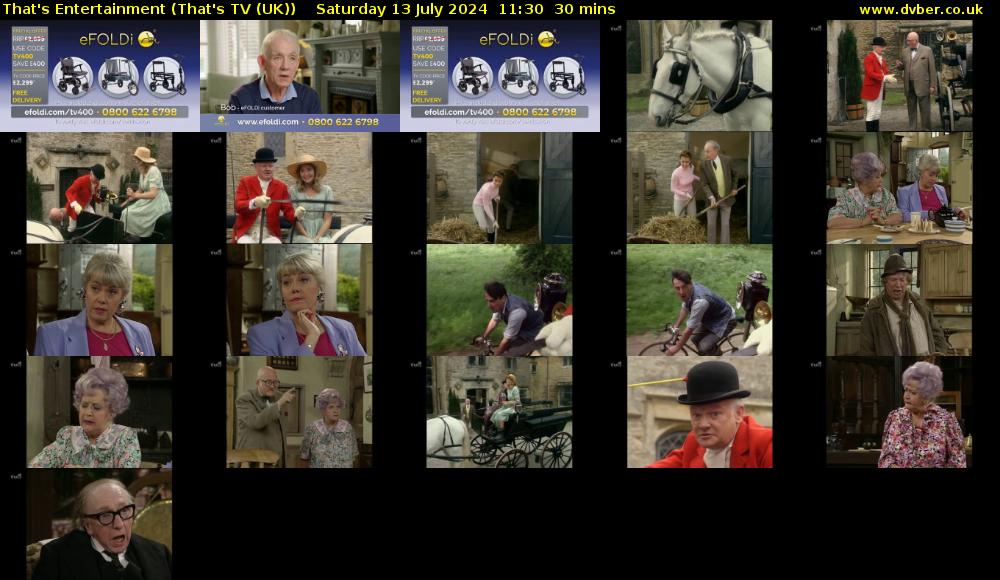 That's Entertainment (That's TV (UK)) Saturday 13 July 2024 11:30 - 12:00