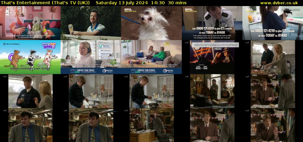 That's Entertainment (That's TV (UK)) Saturday 13 July 2024 14:30 - 15:00