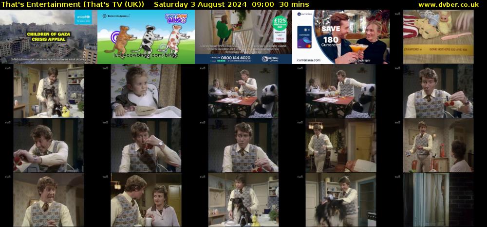 That's Entertainment (That's TV (UK)) Saturday 3 August 2024 09:00 - 09:30