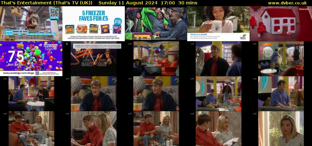 That's Entertainment (That's TV (UK)) Sunday 11 August 2024 17:00 - 17:30