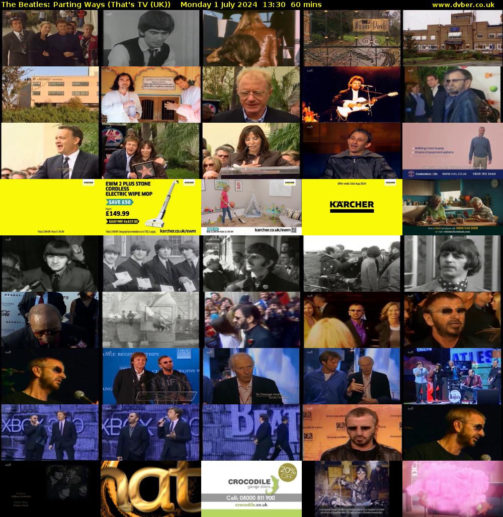 The Beatles: Parting Ways (That's TV (UK)) Monday 1 July 2024 13:30 - 14:30