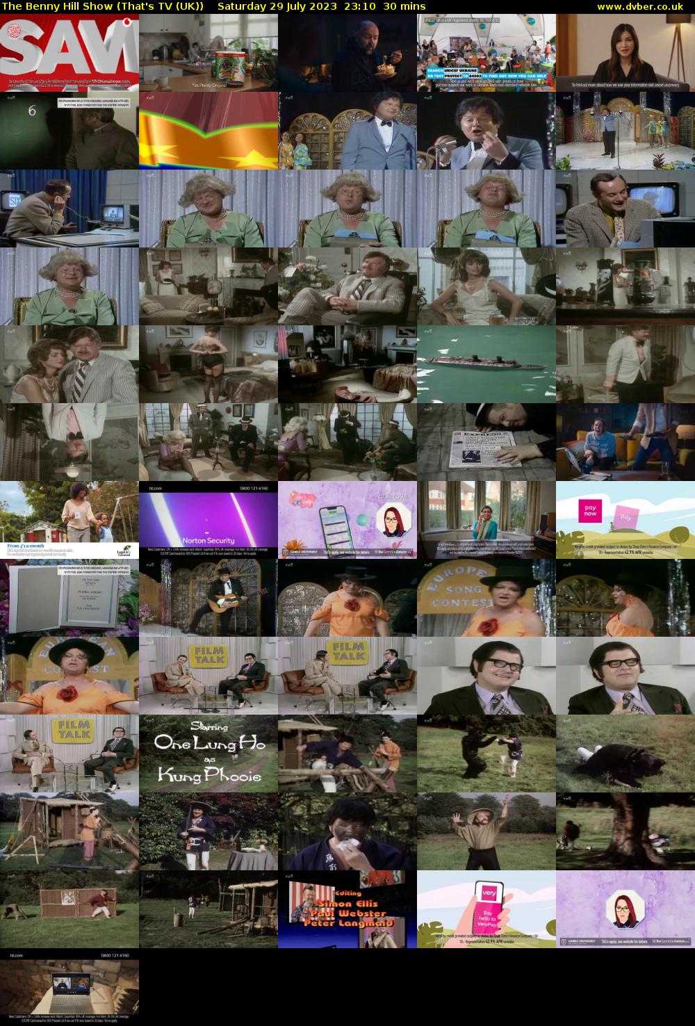 The Benny Hill Show (That's TV (UK)) Saturday 29 July 2023 23:10 - 23:40