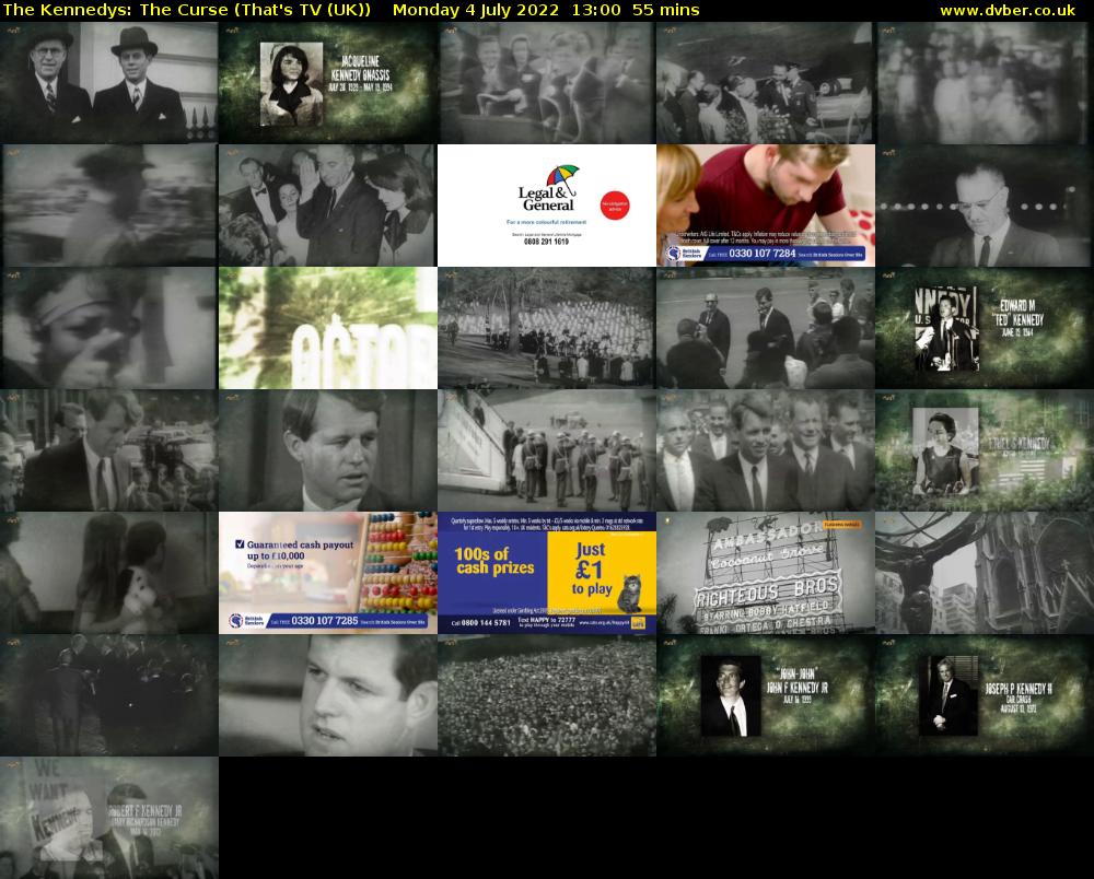 The Kennedys: The Curse (That's TV (UK)) Monday 4 July 2022 13:00 - 13:55
