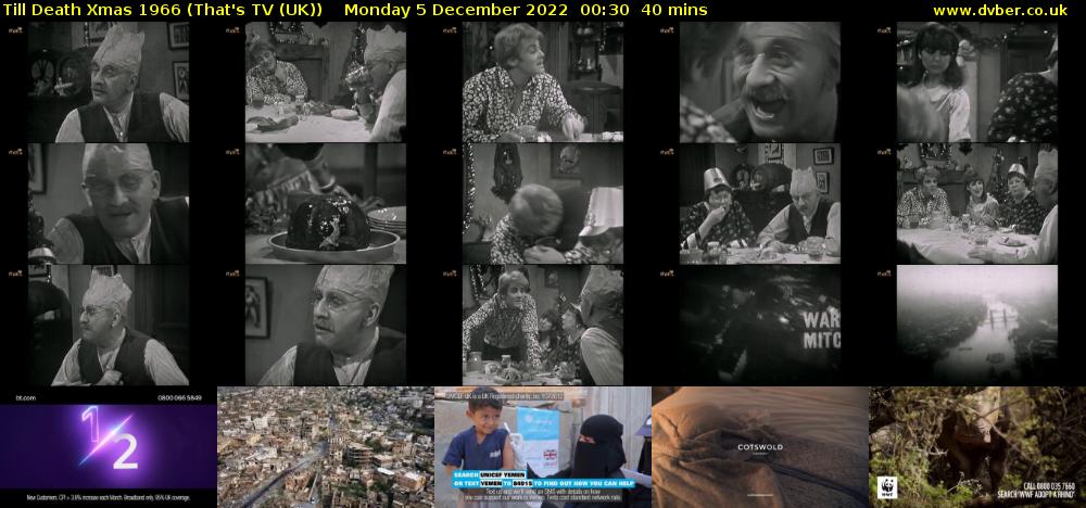 Till Death Xmas 1966 (That's TV (UK)) Monday 5 December 2022 00:30 - 01:10