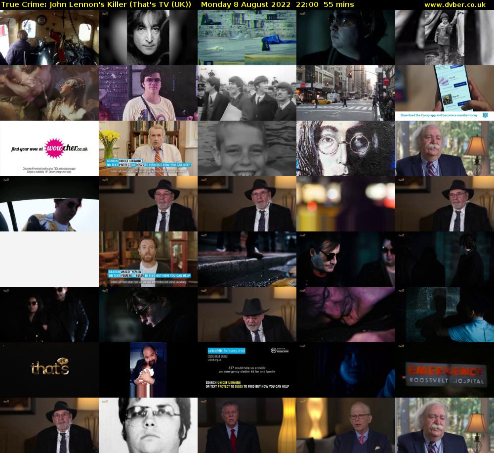 True Crime: John Lennon's Killer (That's TV (UK)) Monday 8 August 2022 22:00 - 22:55