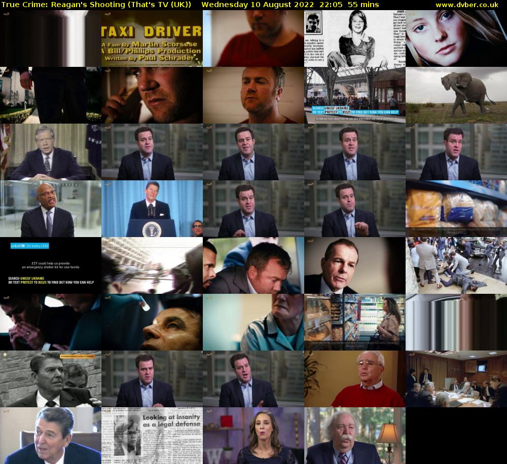 True Crime: Reagan's Shooting (That's TV (UK)) Wednesday 10 August 2022 22:05 - 23:00