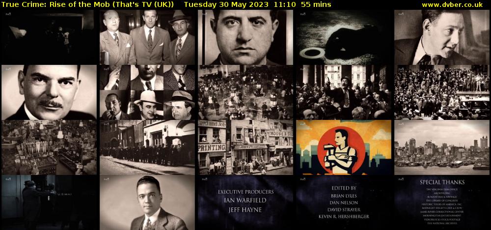 True Crime: Rise of the Mob (That's TV (UK)) Tuesday 30 May 2023 11:10 - 12:05
