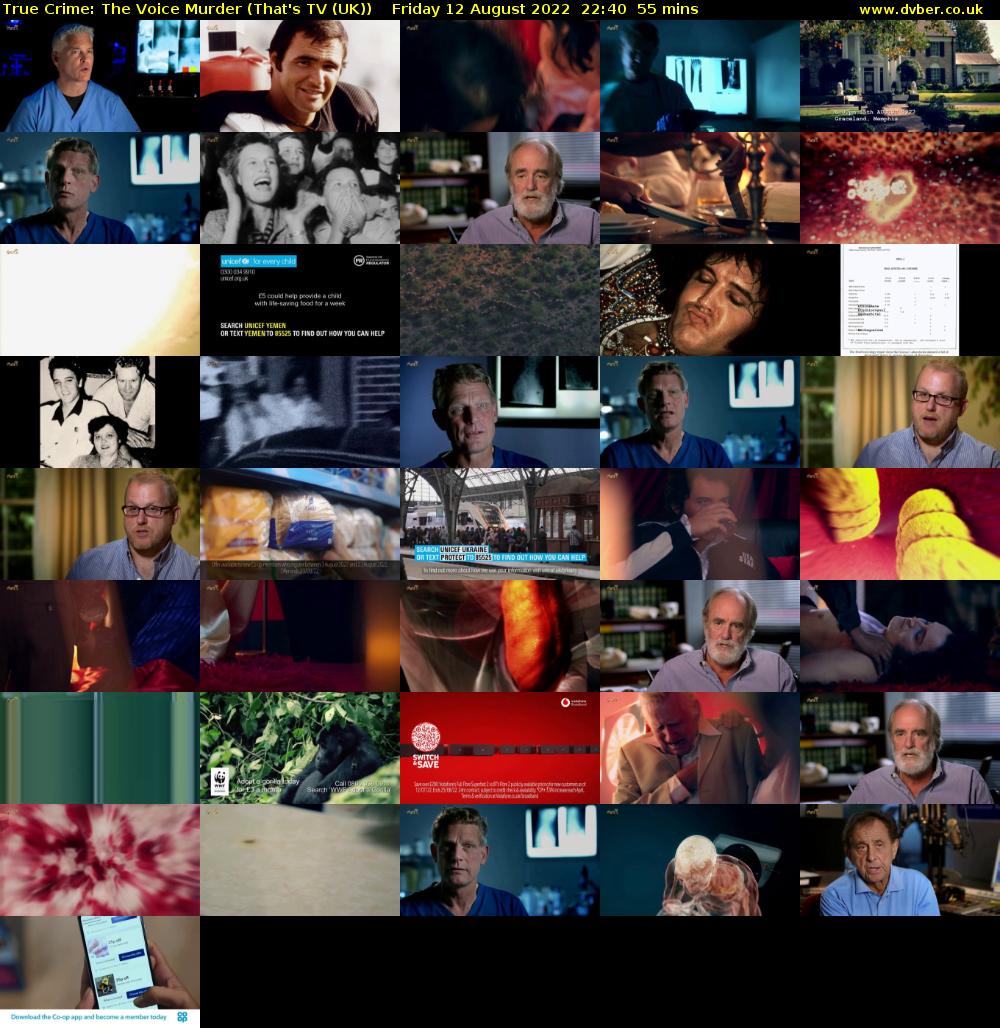 True Crime: The Voice Murder (That's TV (UK)) Friday 12 August 2022 22:40 - 23:35