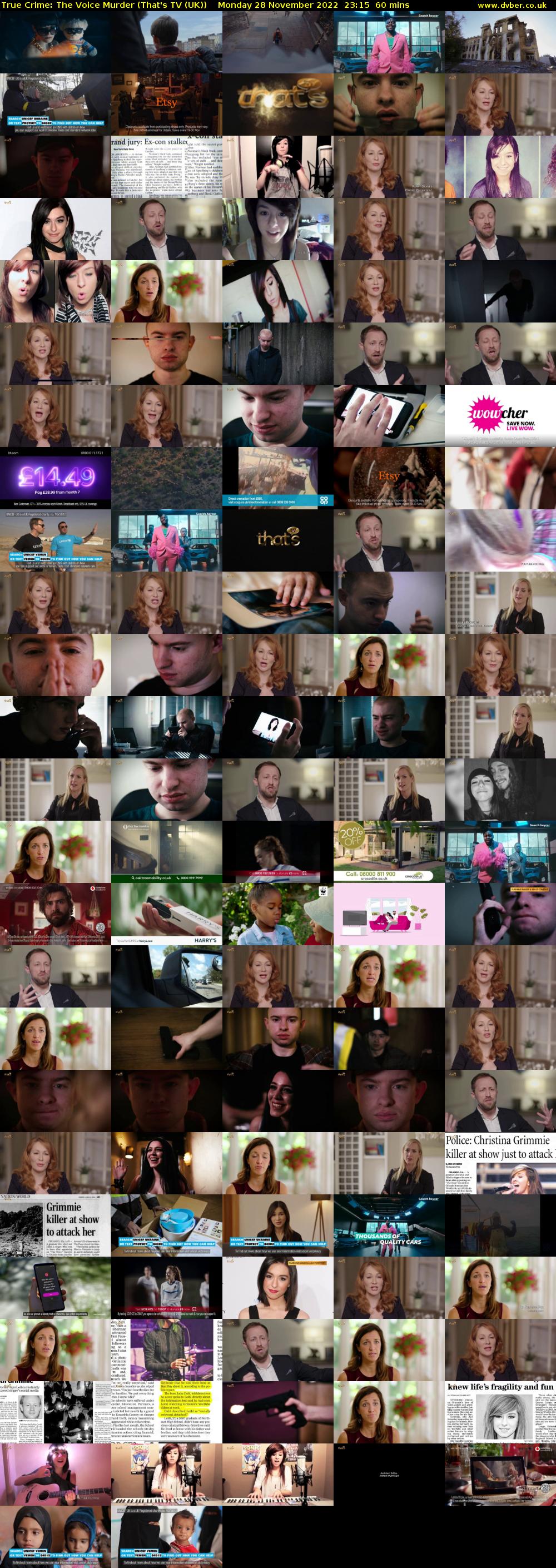 True Crime: The Voice Murder (That's TV (UK)) Monday 28 November 2022 23:15 - 00:15