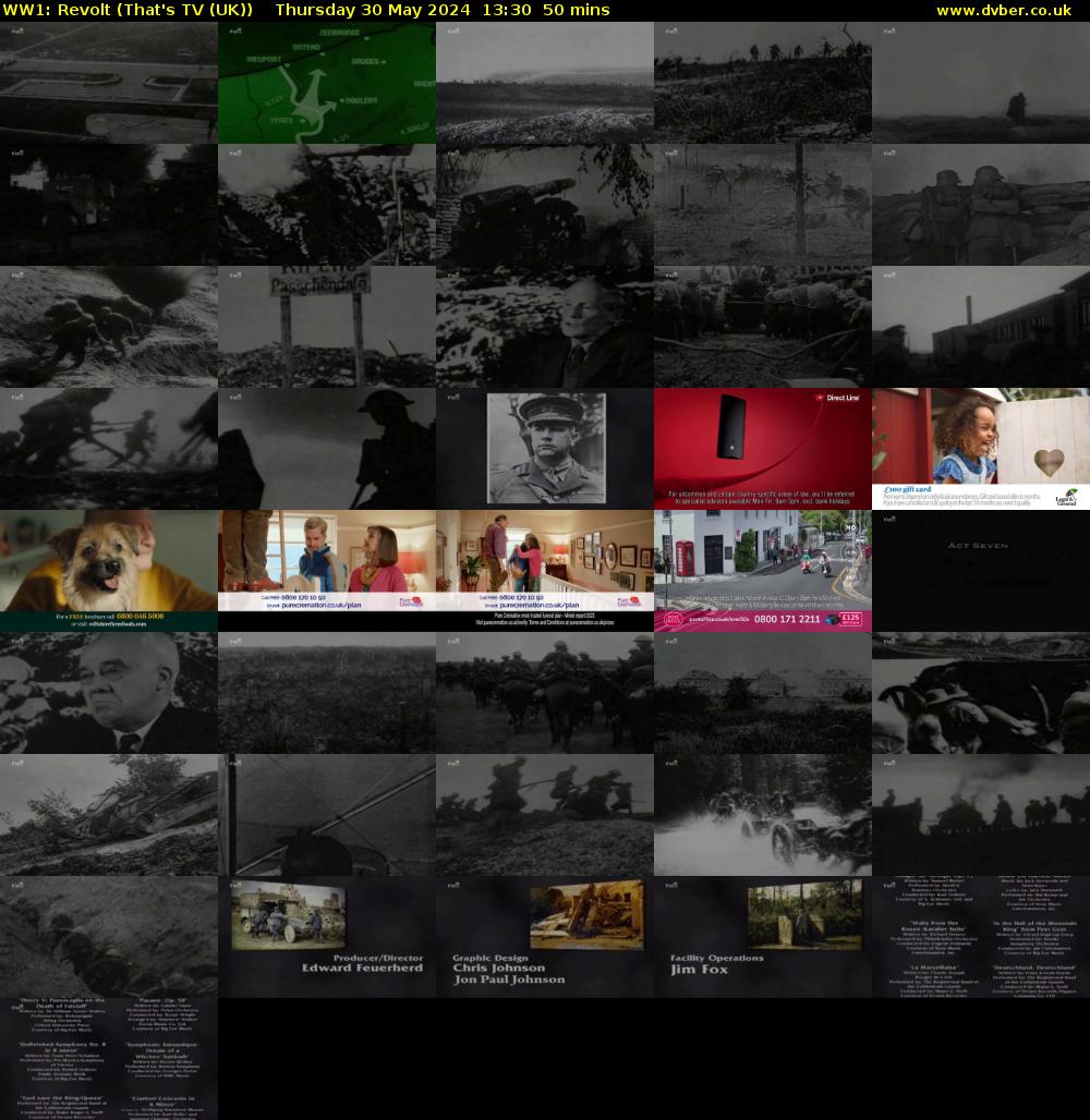 WW1: Revolt (That's TV (UK)) Thursday 30 May 2024 13:30 - 14:20