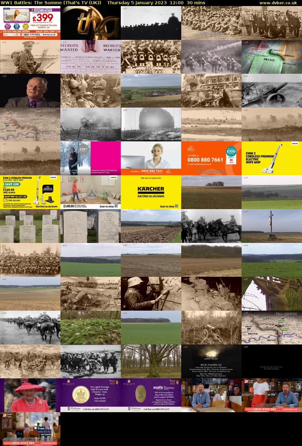 WW1 Battles: The Somme (That's TV (UK)) Thursday 5 January 2023 12:00 - 12:30