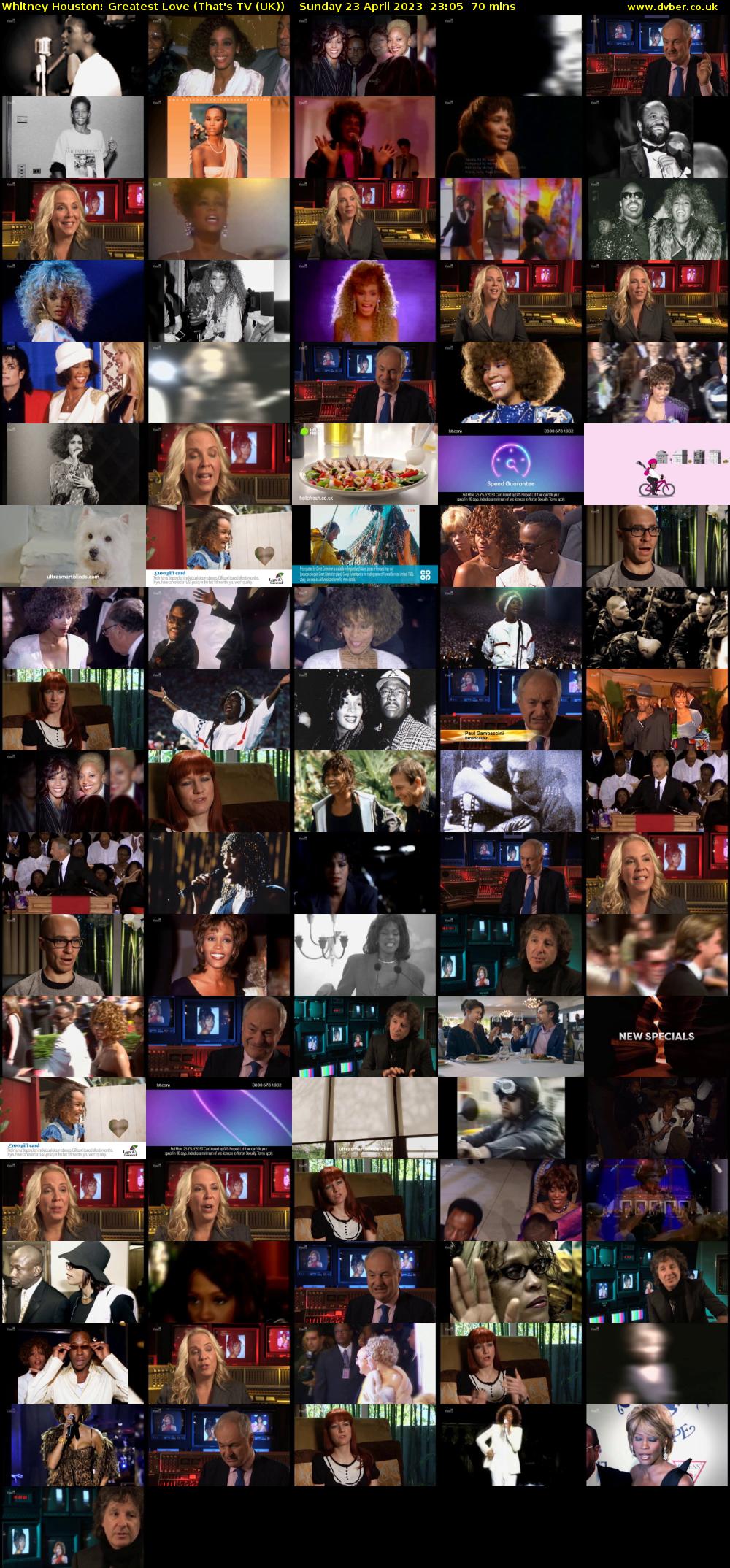 Whitney Houston: Greatest Love (That's TV (UK)) Sunday 23 April 2023 23:05 - 00:15