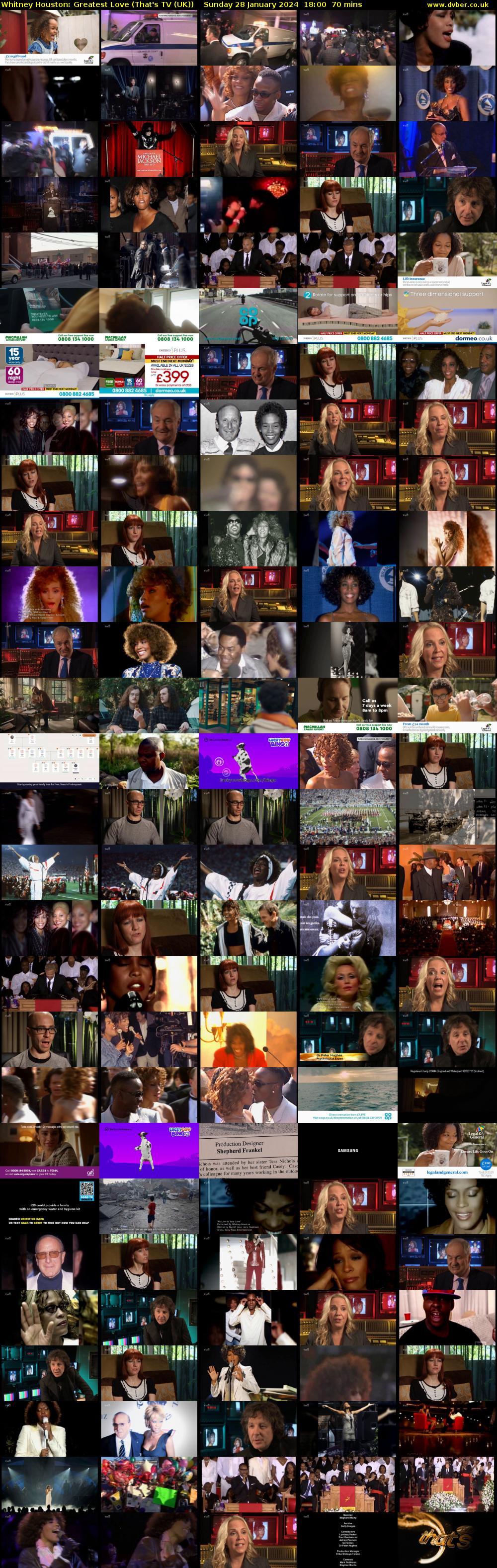 Whitney Houston: Greatest Love (That's TV (UK)) Sunday 28 January 2024 18:00 - 19:10