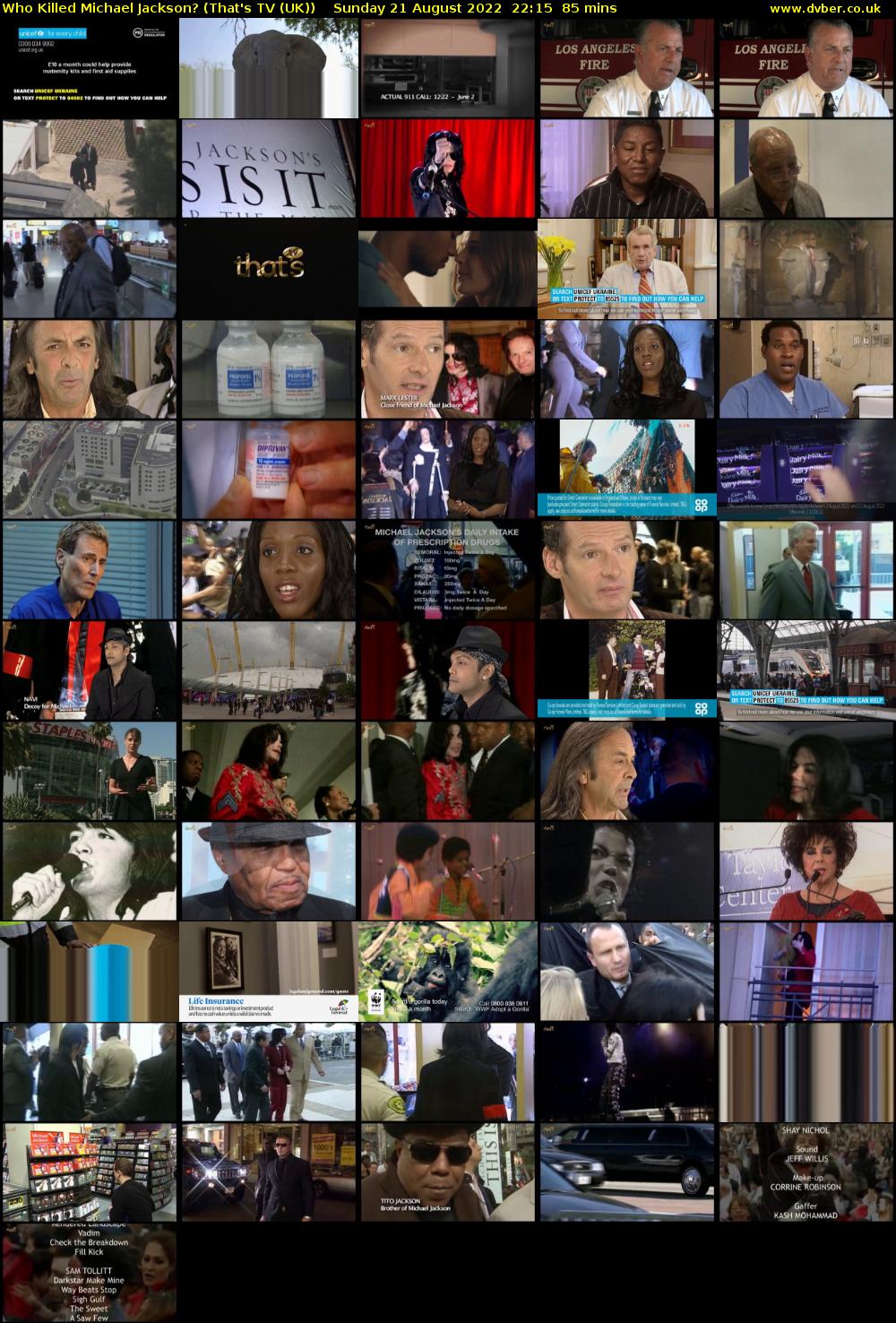 Who Killed Michael Jackson? (That's TV (UK)) Sunday 21 August 2022 22:15 - 23:40