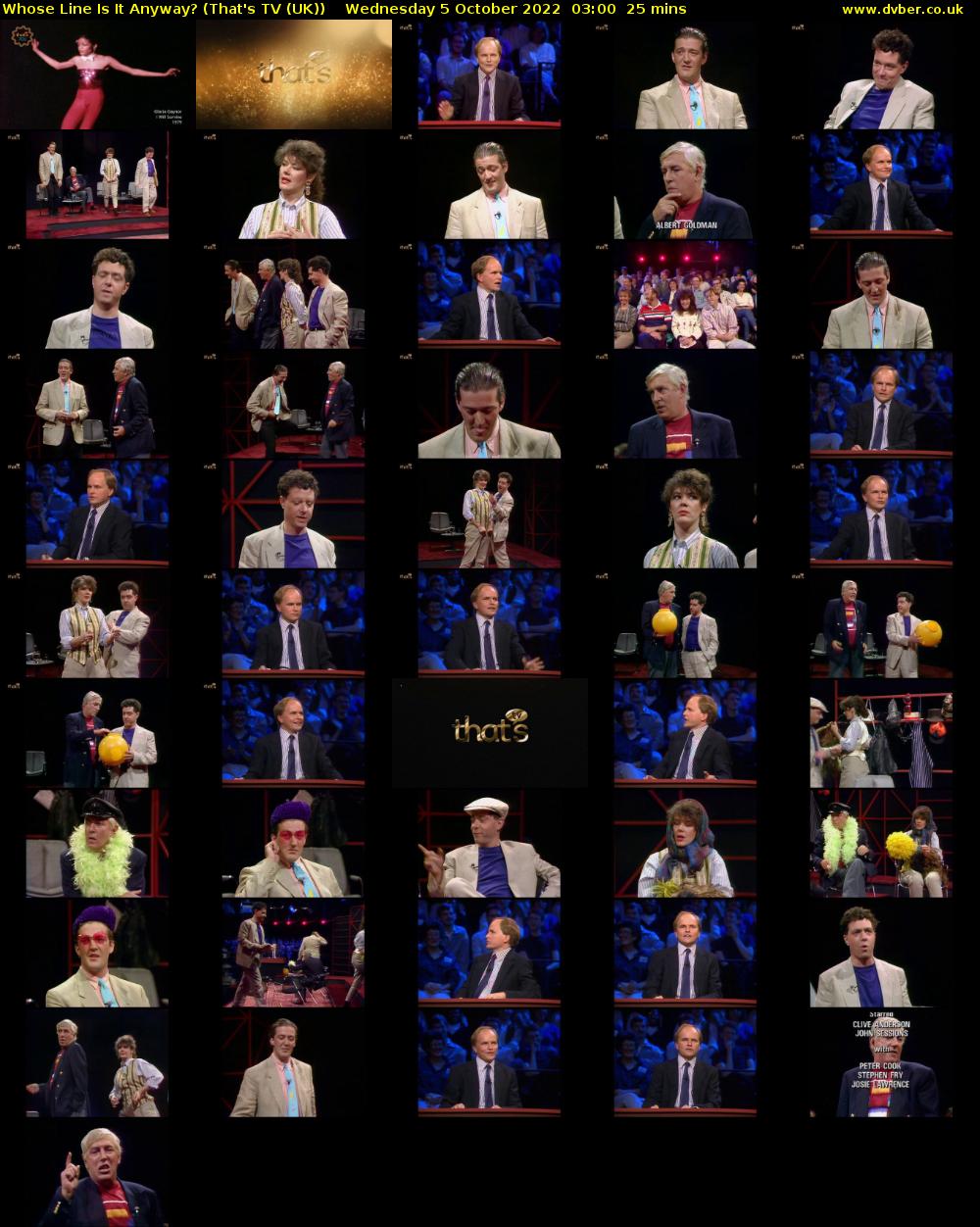 Whose Line Is It Anyway? (That's TV (UK)) Wednesday 5 October 2022 03:00 - 03:25