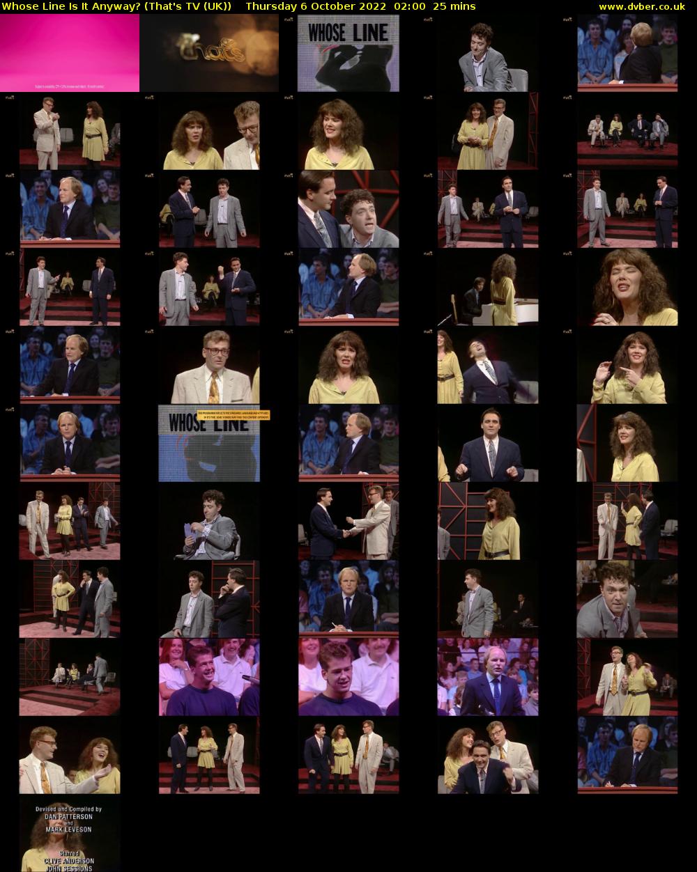Whose Line Is It Anyway? (That's TV (UK)) Thursday 6 October 2022 02:00 - 02:25
