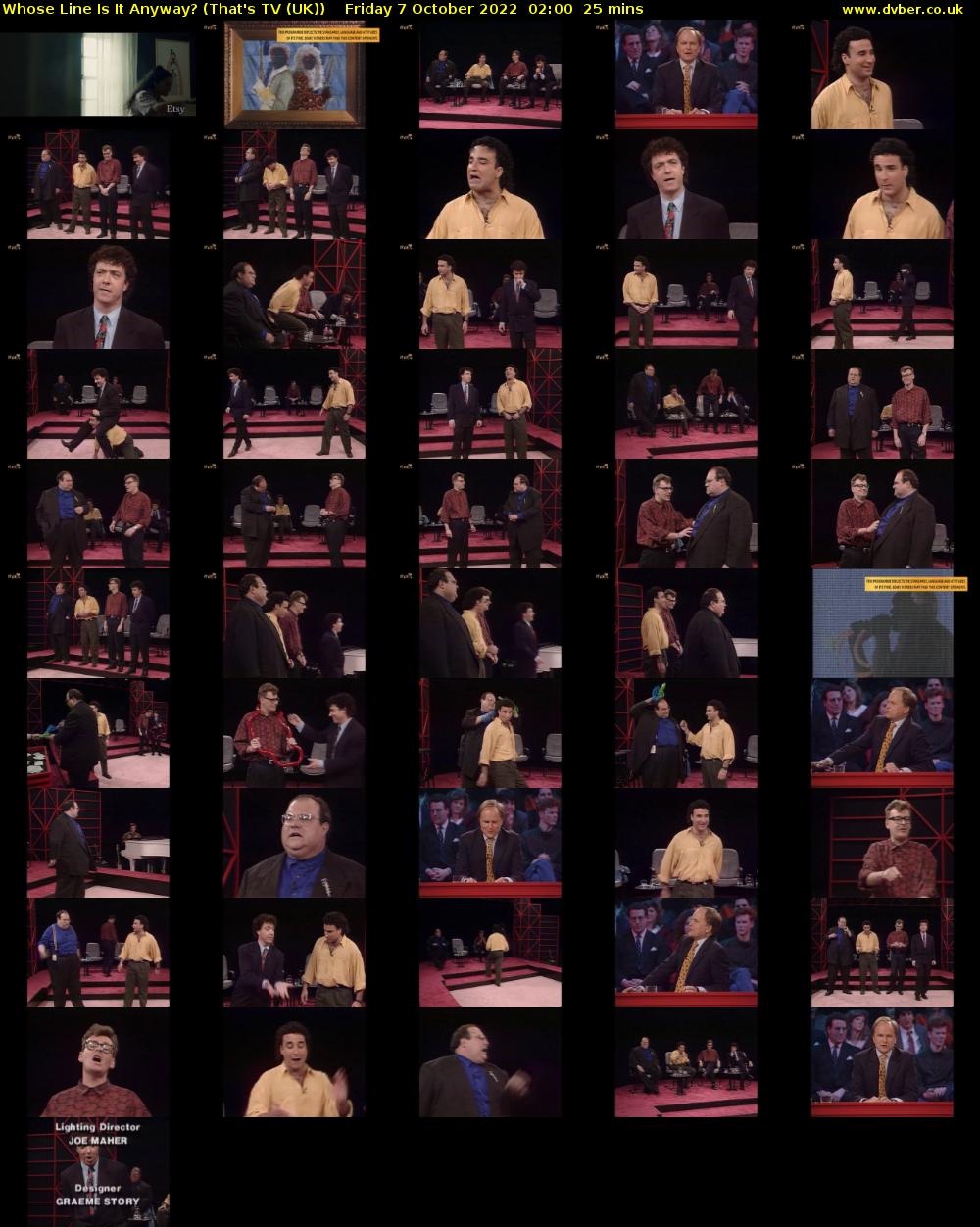 Whose Line Is It Anyway? (That's TV (UK)) Friday 7 October 2022 02:00 - 02:25