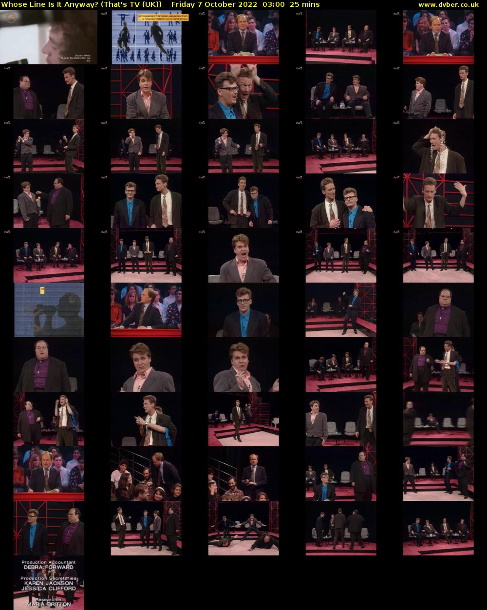 Whose Line Is It Anyway? (That's TV (UK)) Friday 7 October 2022 03:00 - 03:25