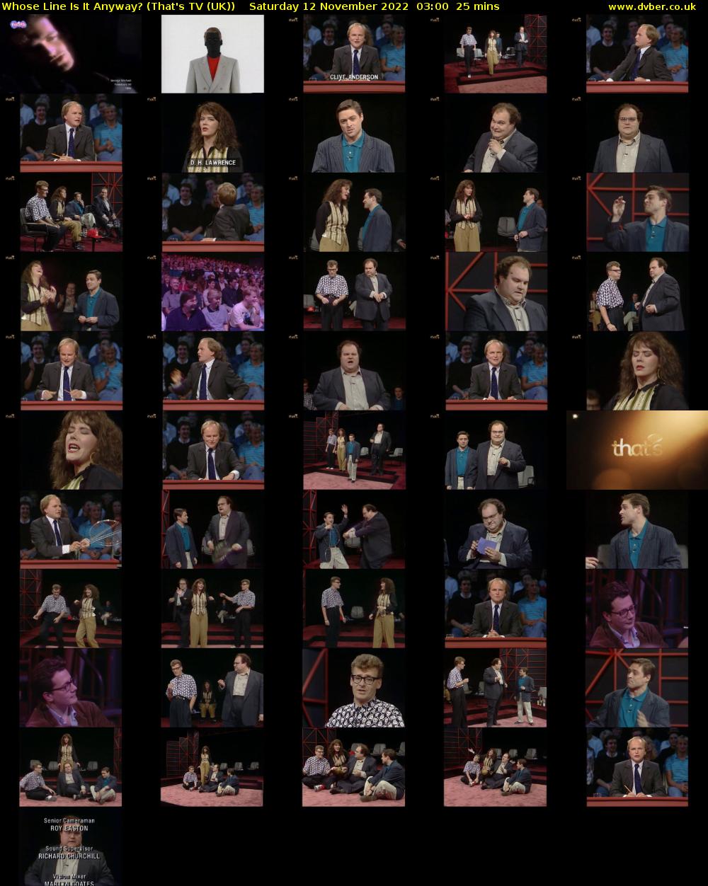 Whose Line Is It Anyway? (That's TV (UK)) Saturday 12 November 2022 03:00 - 03:25