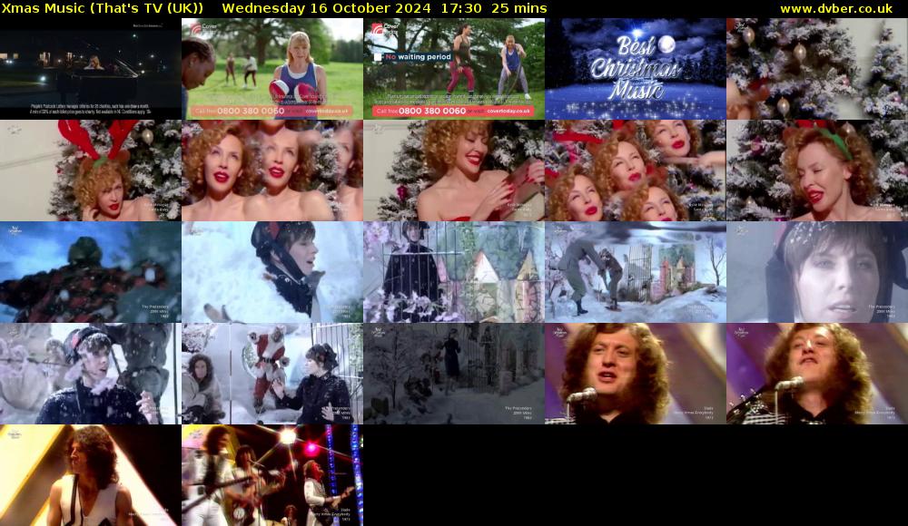 Xmas Music (That's TV (UK)) Wednesday 16 October 2024 17:30 - 17:55