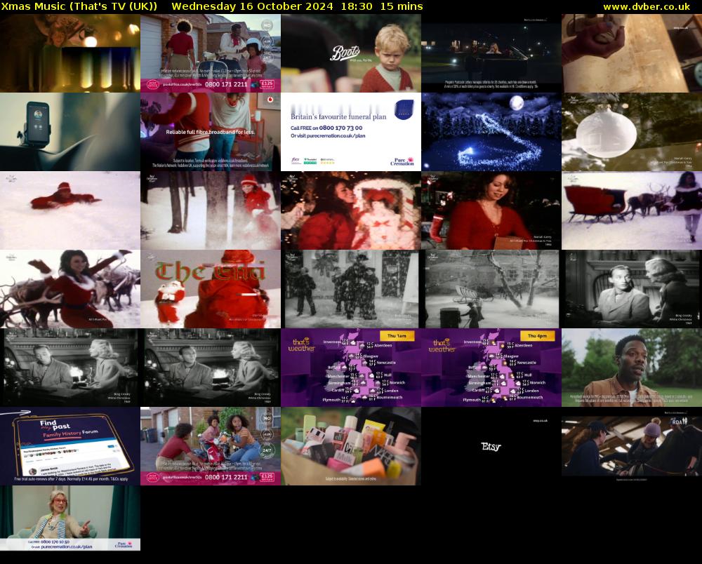 Xmas Music (That's TV (UK)) Wednesday 16 October 2024 18:30 - 18:45
