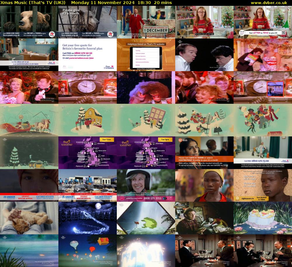 Xmas Music (That's TV (UK)) Monday 11 November 2024 18:30 - 18:50