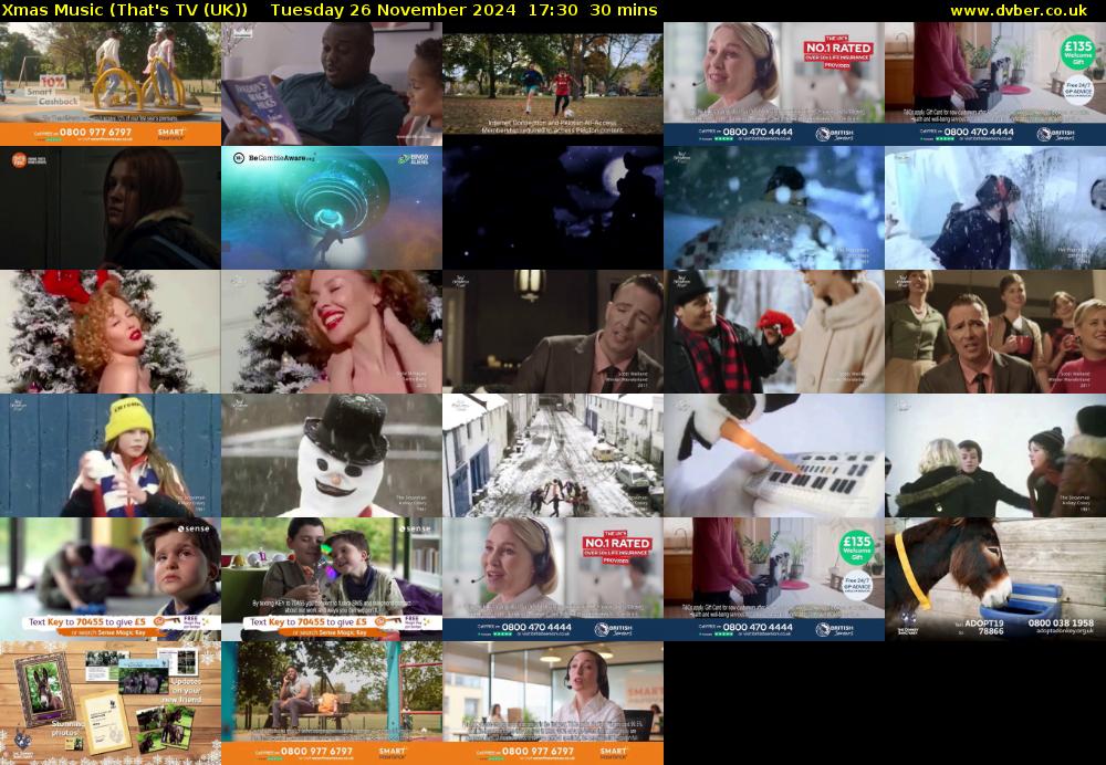 Xmas Music (That's TV (UK)) Tuesday 26 November 2024 17:30 - 18:00